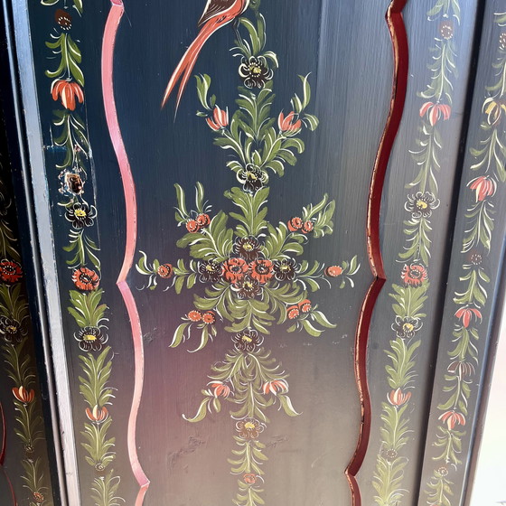 Image 1 of Antieke Biedermeier kast Hindelooper folklore schilderkunst