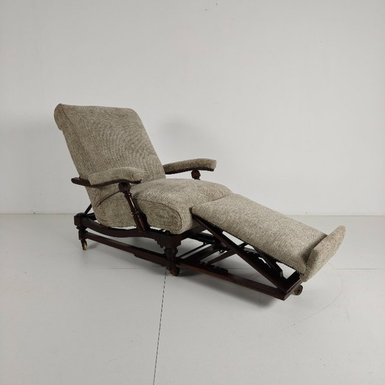 Englischer Liegesessel für Bibliotheken (um 1860) – Verstellbarer relaxsessel, Wood (photo 8 of 12)
