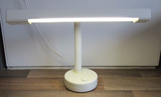 Lampe de bureau fluorescente massive de style futuriste, datant du début des années 1980. – bureaulampen, Metal, Plastic