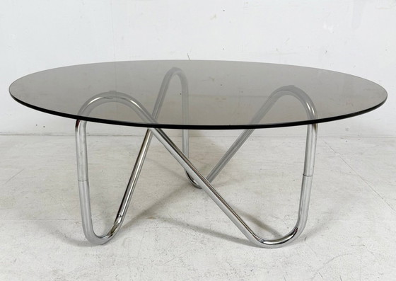 Image 1 of Französischer Stahlrohr Coffee Table/Couchtisch, der 1970er Jahre