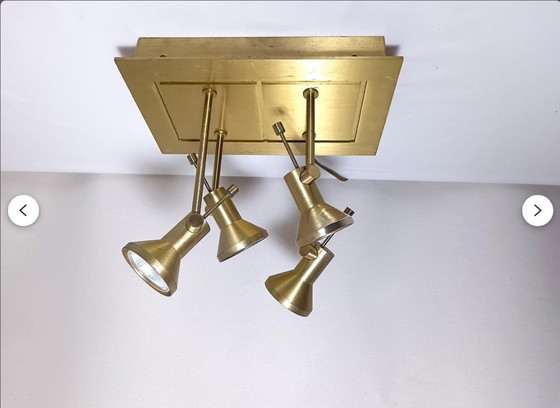 Image 1 of Ceiling Light, Table lamp, Postmodern, Mid Century Modern, Sische-Germany attr, Flush Mount, Satined Brass, multi-directional, r