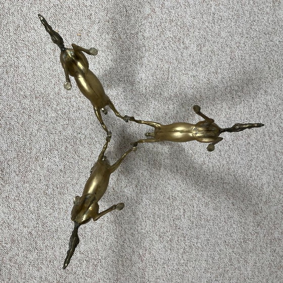 Couchtisch im Hollywood-Regency-Stil, 6 patinierte Messingpferde und Glasplatte, 1970 – Couchtische, Brass (photo 22 of 23)