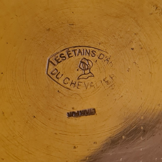 Image 1 of Vaso in peltro Art Déco francese di Lucien Houzeaux, circa 1920