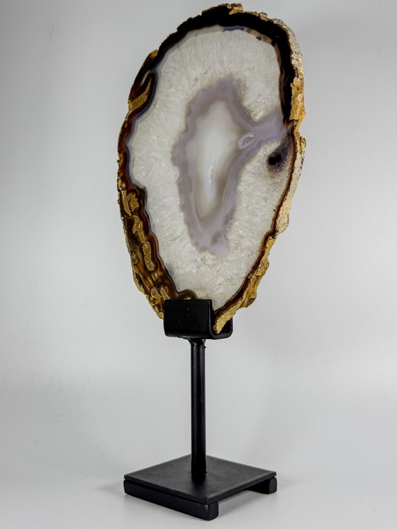 Image 1 of Exclusief - luxe agaat schijf op standaard 