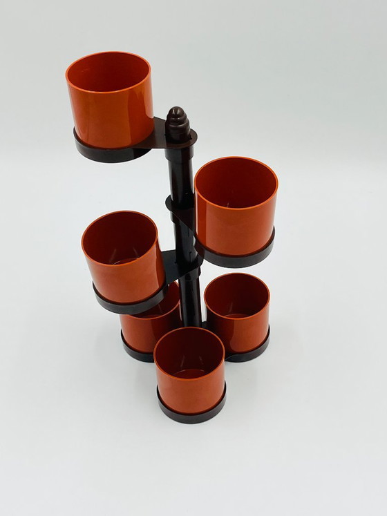 Vintage Elsy 7500 Desk Organizer, Decorative Objects, Plastic, Orange, Mid Century Modern (photo 2 of 7)