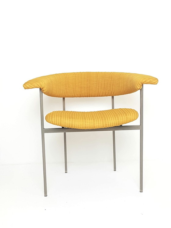Vintage Rudolf Wolf Meander chair newly upholstered Kvadrat fabric, Armchairs, Metal, Textile, Yellow (photo 4 of 8)