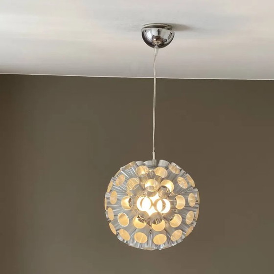 Lampada a sospensione Spoutnik. 1980. Space age., Lampade a sospensione, Metallo, Argentato (foto 4 di 6)