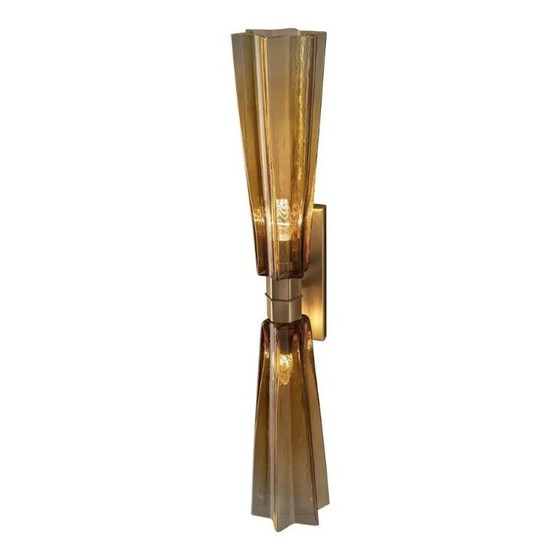 Image 1 of Italian Lively Amber Murano Glass Wall Sconce by Simoeng for Simoeng