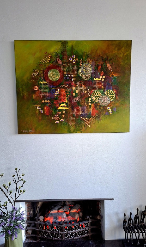 Manou Claire - Green Village – Gemälde & Zeichnungen, Wood, Canvas (photo 3 of 7)