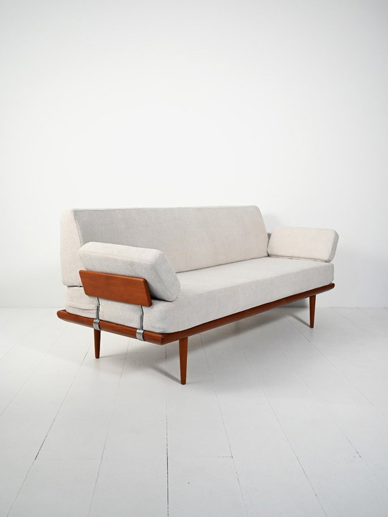 Image 1 of Teakhouten bank "Minerva" met armleuningen van France & Søn