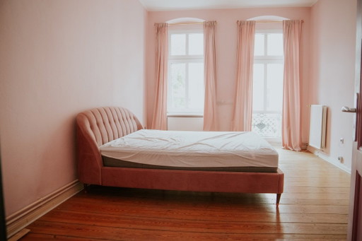 MADE.com Margot Bett – Blush Pink Samt – 180 × 200 cm – tweepersoonsbedden, Wood (photo 2 of 6)