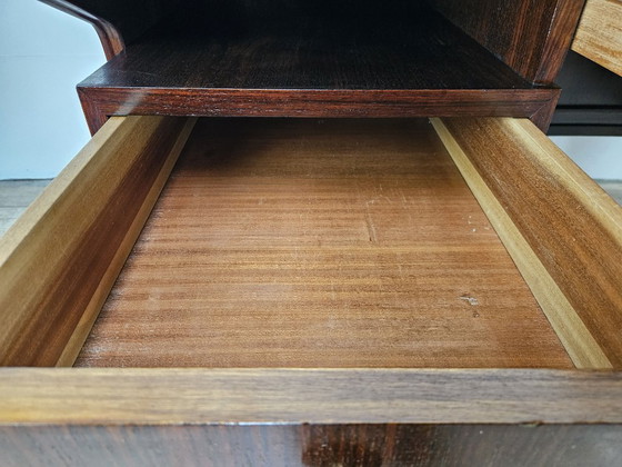 Image 1 of Art Decò bureau in exotisch hout, glas en messing