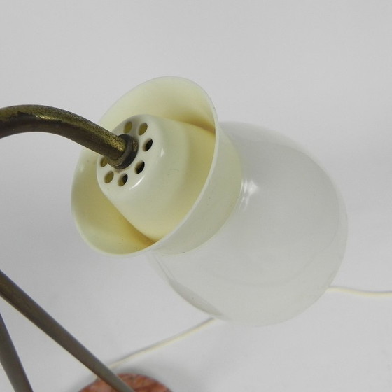 Image 1 of Table lamp with 2 plastic shades on marble base, 1950s