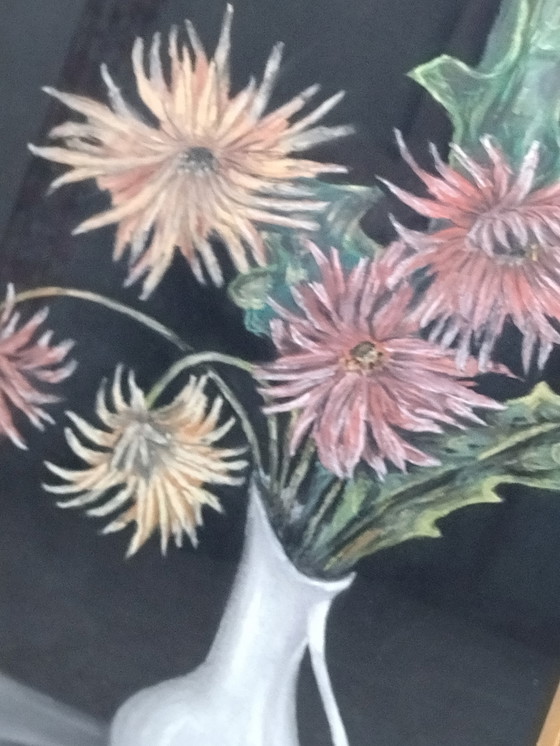 Image 1 of Pastel - Still Life with Flowers by J. Gelders