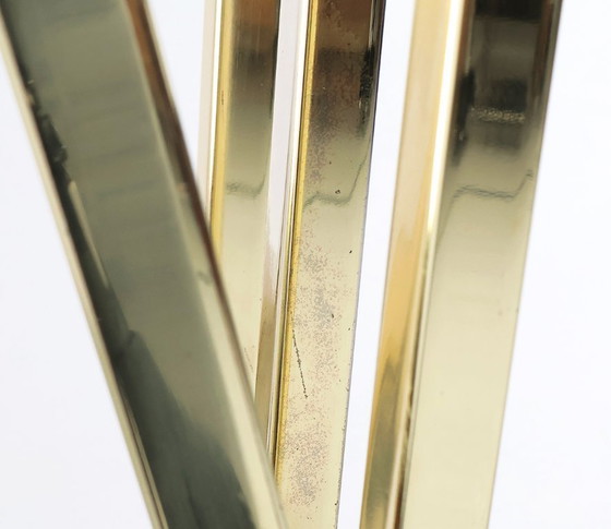 Image 1 of Romeo Rega brass and travertine standing coat rack, 1970s