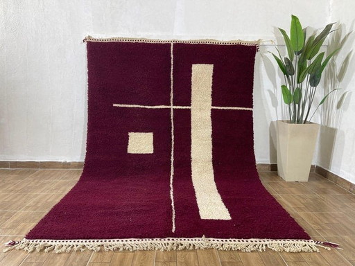 Groot Traditioneel Handgemaakt Berbertapijt van Wol Maat 3/4 M – Ahrend, vloerkleden en tapijten, Wool
