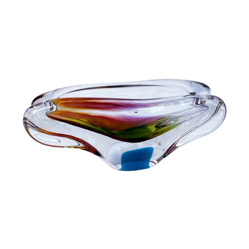 Ashtray designed by M. Velíšková Skrdlovice Glassworks Czechoslovakia 1960