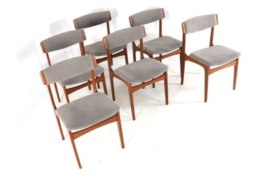 Image 1 of Set 6 Thorsø Stole- og Møbelfabrik stoelen vintage Deens