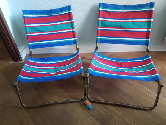 Image 1 of Set aus Lafuma-Campingstühlen aus den 60er-70er Jahren