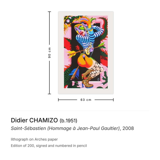 Image 1 of Didier CHAMIZO San Sebastián (Homenaje a Jean-Paul Gaultier) Litografía firmada