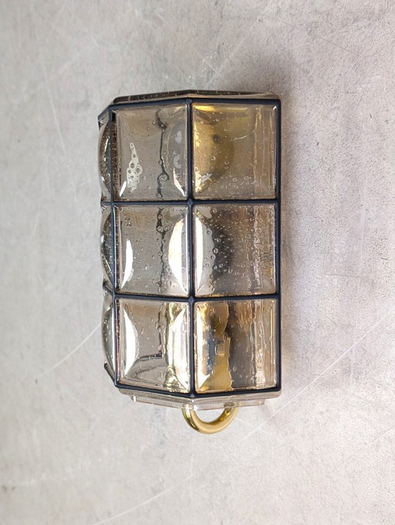 Image 1 of 10x Vetreria Limburg lampada da parete in vetro brutalista