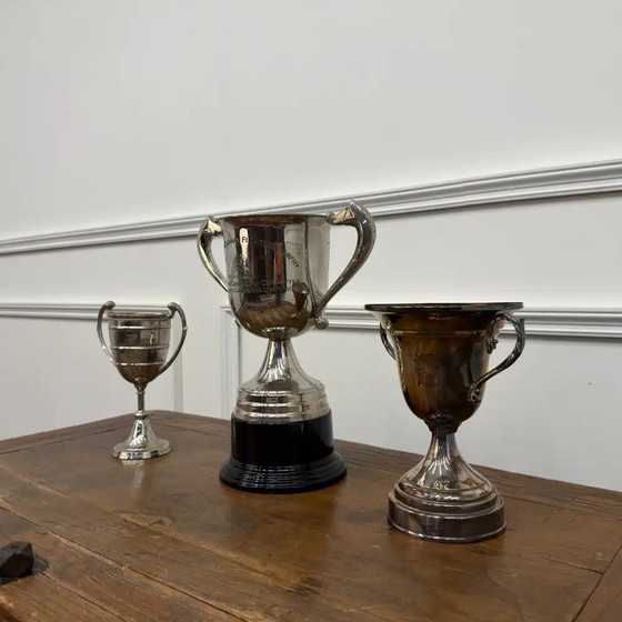 Set aus 3 klassischen englischen Trophäen, Dekorative Objekte (Foto 3 von 9)