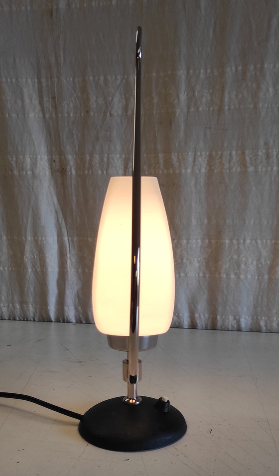 Image 1 of Arlus table lamp in brass and opaline glass - 1950s/60s