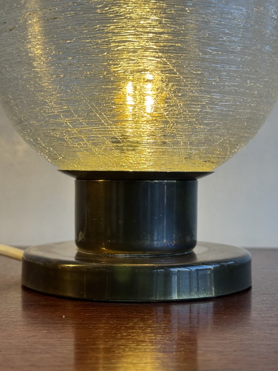Image 1 of Pair of Doria Leuchten Table Lamps – Textured Globe Elegance