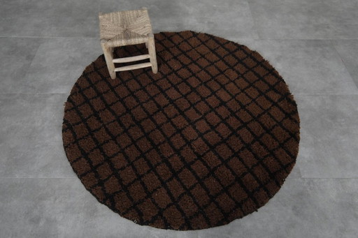 Bruin Marokkaans rond tapijt 200 cm