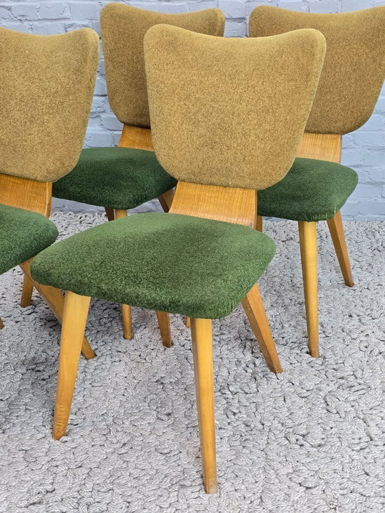 Image 1 of Sillas de comedor de contrachapado holandés de diseño de mediados de siglo, atribuidas a Cor Alons, juego de 4, década de 1960