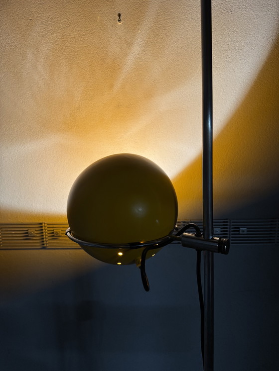 Image 1 of Vintage standing lamp – Gepo / Gerda – orange spherical shade – 1970s Space Age design