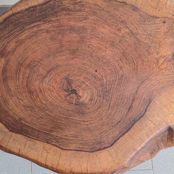 Image 1 of Brutalist side table, 1970s, oak, DLG Jean Touret, Marolles