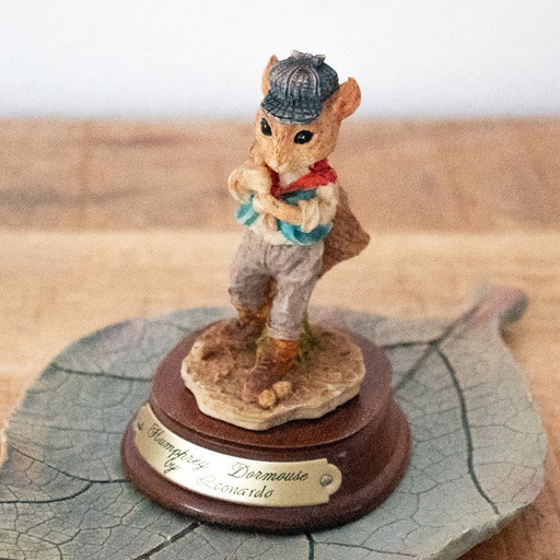 Figurine de loir Humphrey vintage de 1989 par Leonardo, souris du village Little Nook