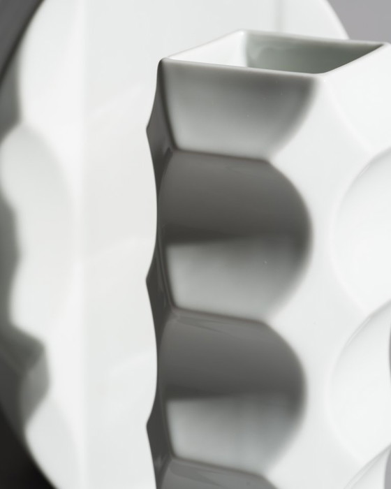 Image 1 of Heinrich Fuchs “ARCHAIS” Porcelain Vase Duo for Hutschenreuther, Germany 60s-70s