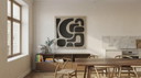Version XXL - Wabi Sabi Abstrait Vintage Exclusif sur verre acrylique 5 mm 150x150 cm