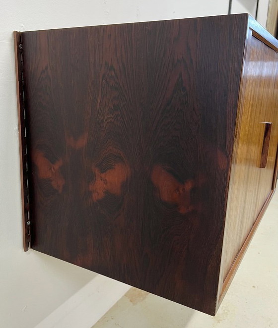 Image 1 of Rosewood Tambour Door Cabinet By Kai Kristiansen For Feldballes