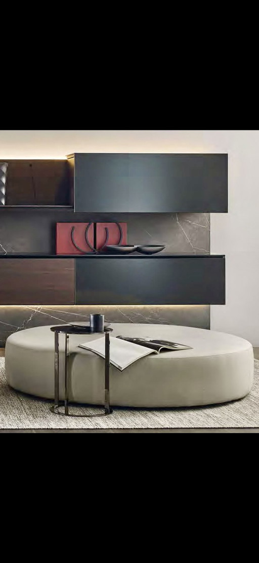 Salontafel poef Ottoman in Taupe leer