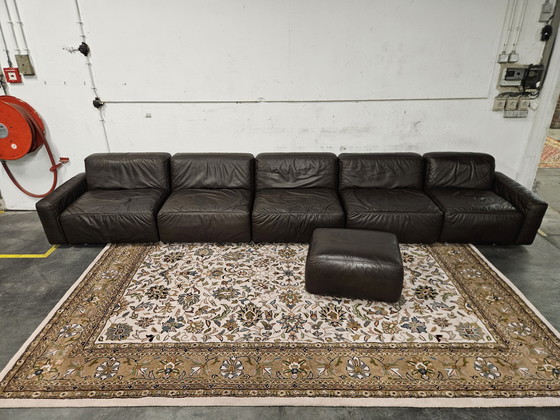 Image 1 of Divano modulare in pelle di design marrone scuro anni '70