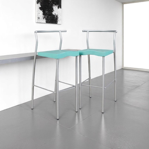 2x PHILIPPE STARCK für Kartell Hocker / Barhocker, Modell 'Hi Glob' 1990er Jahre Italien