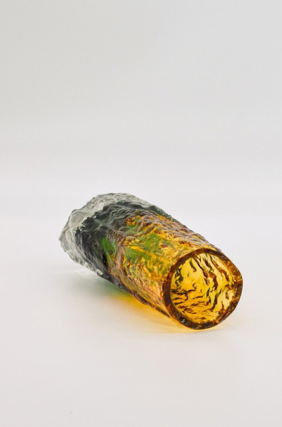 Image 1 of Vaso in vetro di corteccia della metà del secolo scorso - 1970 Design giapponese di Tajima