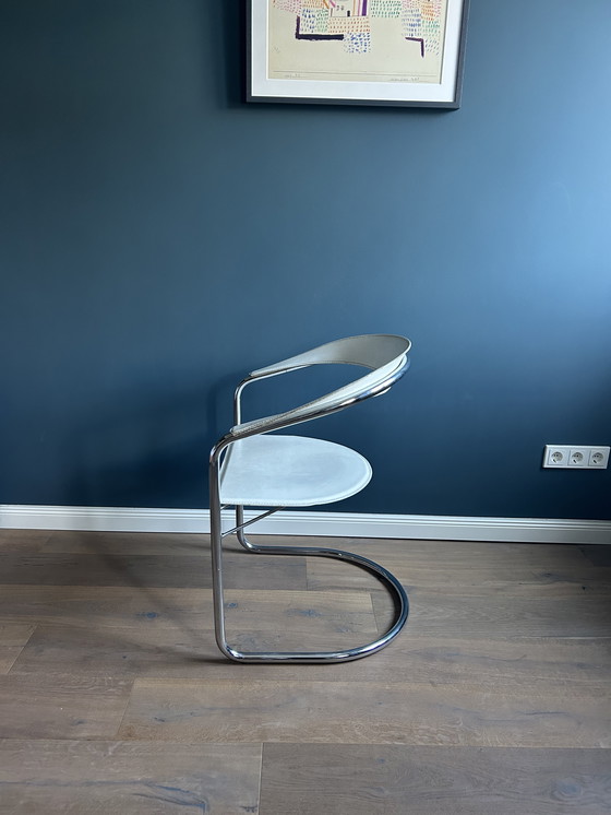 Image 1 of 2x Fauteuil vintage en acier tubulaire et cuir de A. Rizzatto - 450€ (prix de la paire)