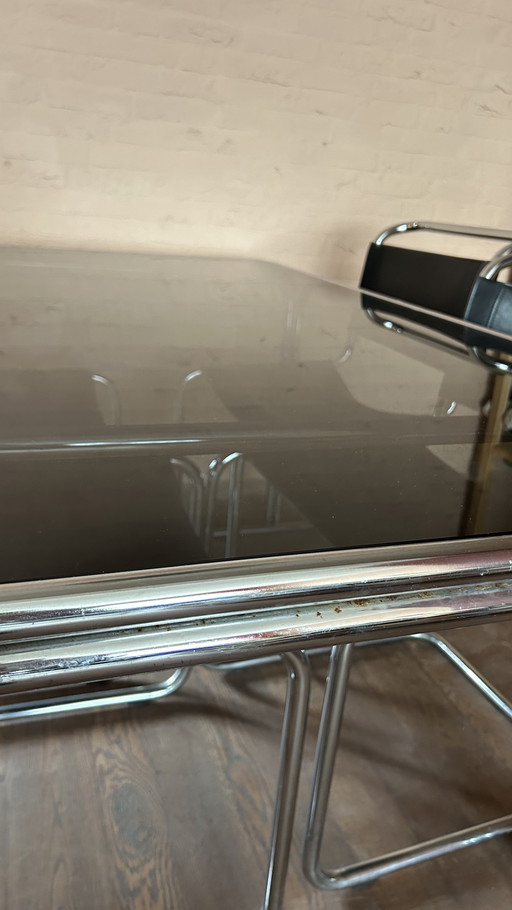 Tacke chrome dining table with 4 Mart Stam replica chairs