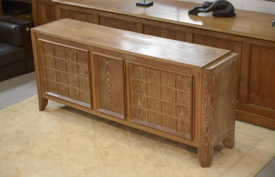 Cerused oak sideboard signed Maurice Rinck 1940s – Storage cabinet, Vintage (photo 7 of 17)