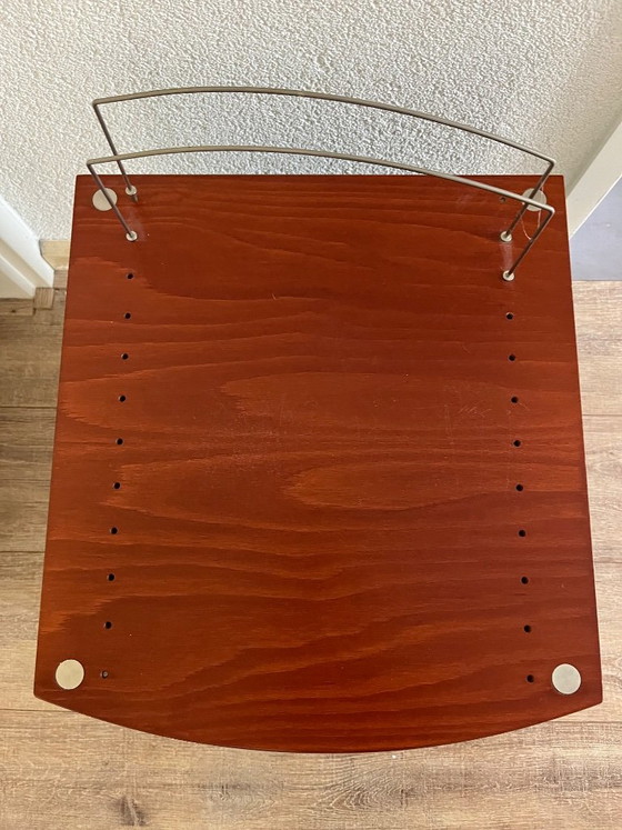 Red-brown and black storage cabinet with drawer, Auping, Wood, Metal (photo 4 of 5)