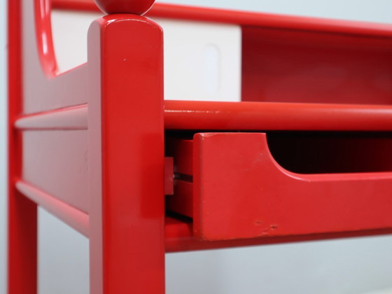 Image 1 of Scrivania vintage laccata rossa design rustico italiano anni '60