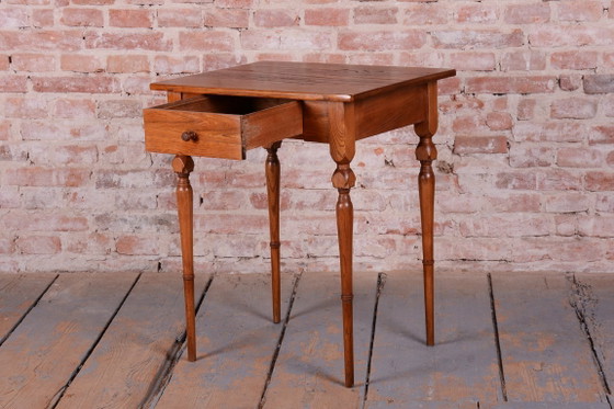 Tavolino Biedermeier restaurato, Frassino, Olmo, Lucidatura ravvivata, Ceco, anni 1810, Tavolini, Legno (foto 3 di 13)