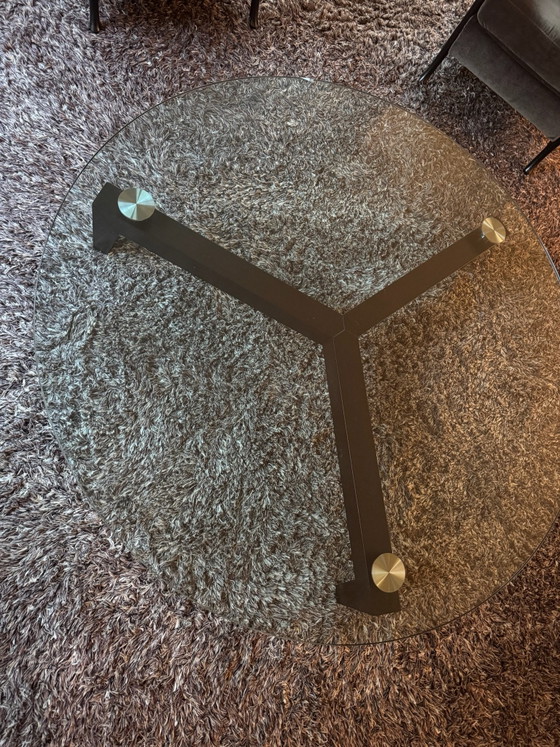 Salontafel design 158,2 cm glas, Metaal, Zwart (foto 4 van 6)