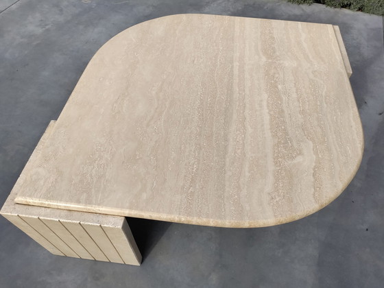 Image 1 of Travertine Teardrop Coffee Table