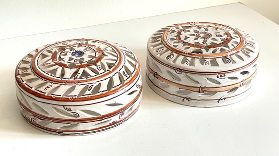 Image 1 of Lámpara de pared de terracota esmaltada artesanal en el centro de Burdeos