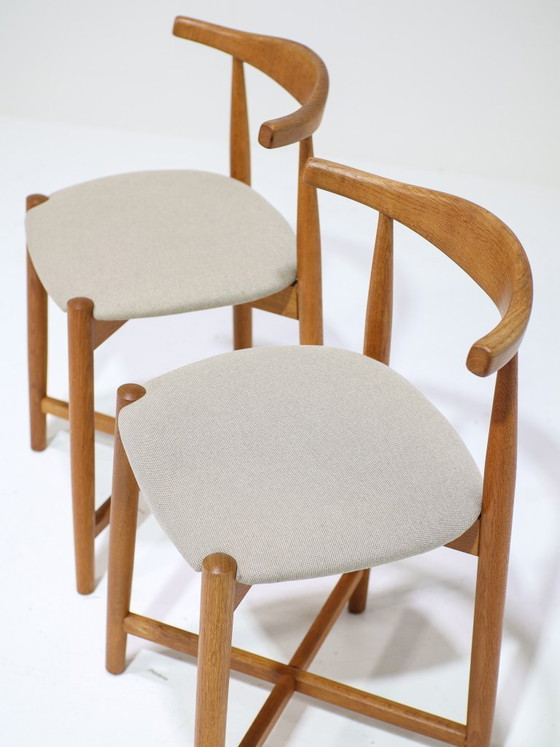 Image 1 of 2 sgabelli da bar vintage danesi Findahl in rovere